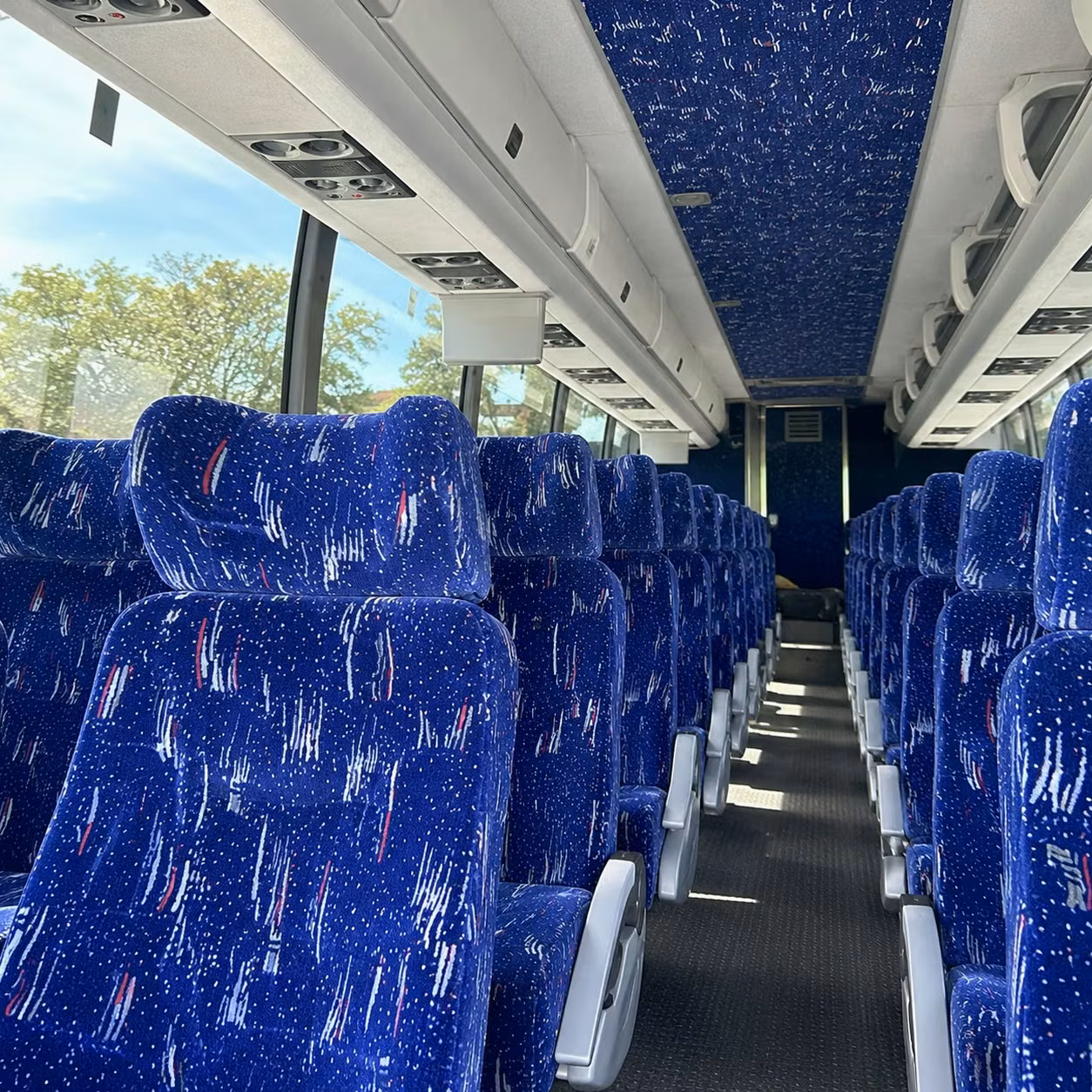 56 passenger charter bus inside